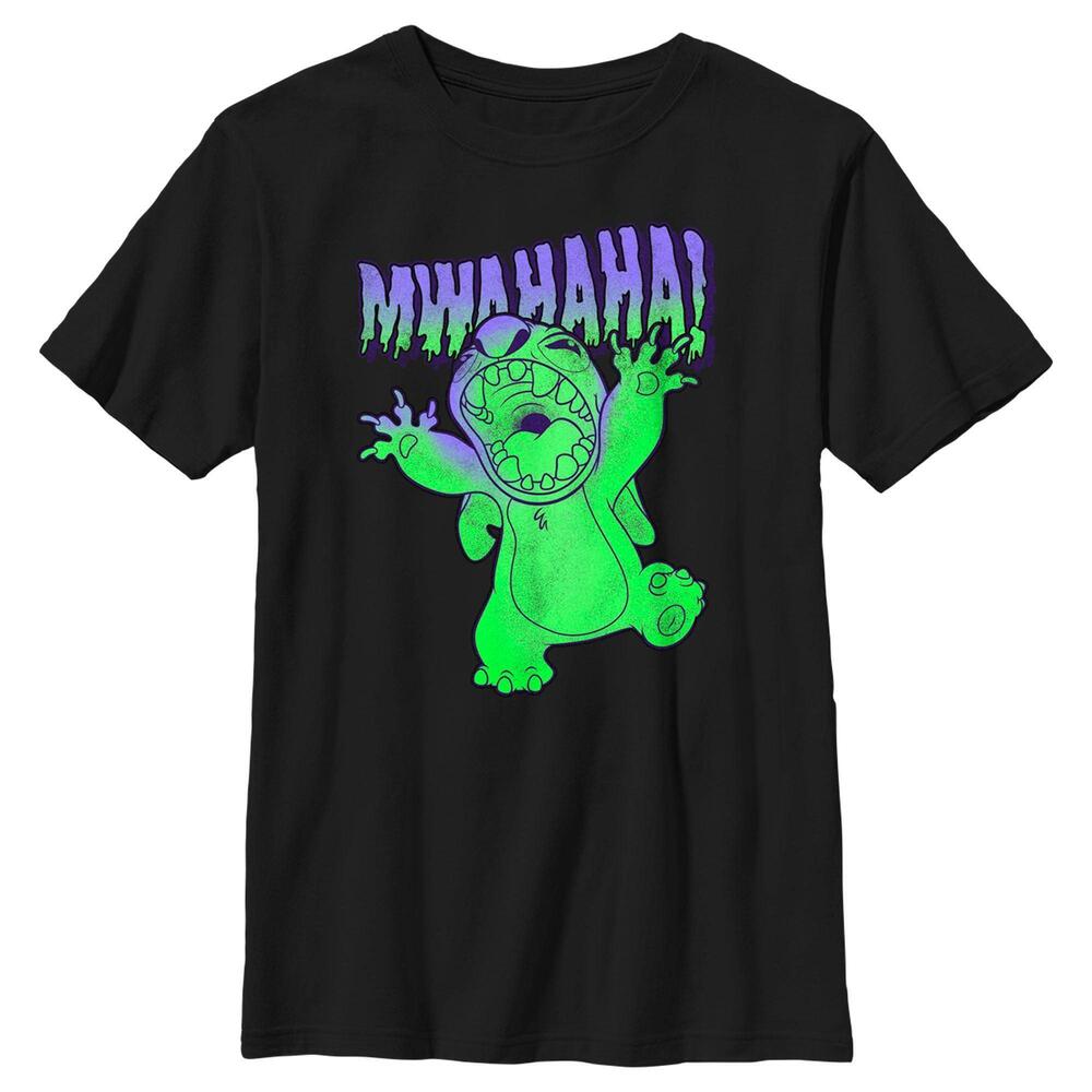Boys Lilo Stitch Mwahaha Halloween Horror Tshirt
